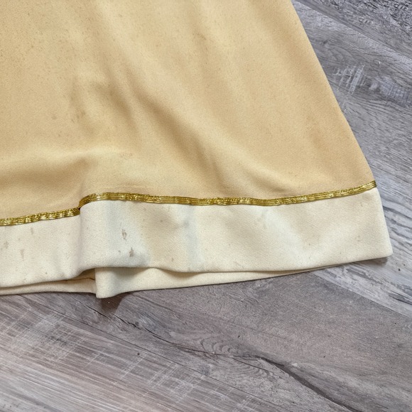 Vintage 70s Palazzo Jumpsuit Velvet Bodice Gold Trim Wide Leg Disco Boho Glam - Picture 15 of 16